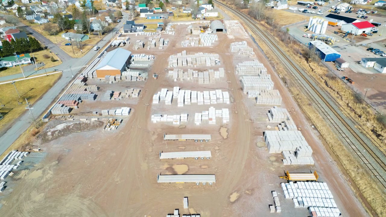 Aerial view of Casey Concrete production yard